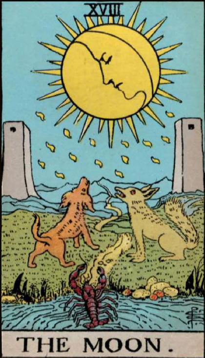 The Moon, The Moon Tarot, Tarot Card History, Tarot Card Symbolism, Tarot Card Meanings, Major Arcana, Subconscious, Intuition, Dreams, Fears, Illusions, Reflection, Tarot Reading